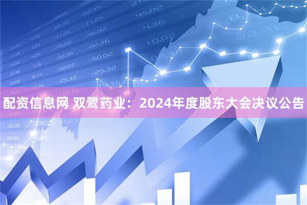 配资信息网 双鹭药业：2024年度股东大会决议公告